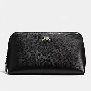 Coach - Black - Leather - Cosmetic Case Pouch Bag 22